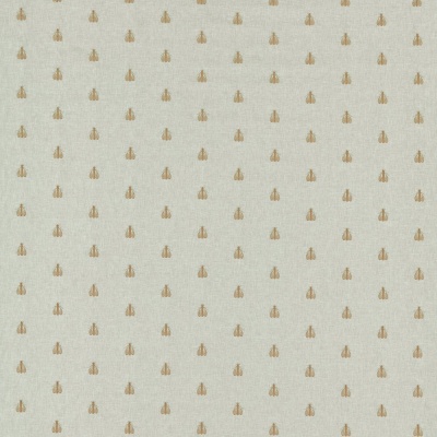 Clarke & Clarke Falena Embroidery Fabric in Linen & Gold